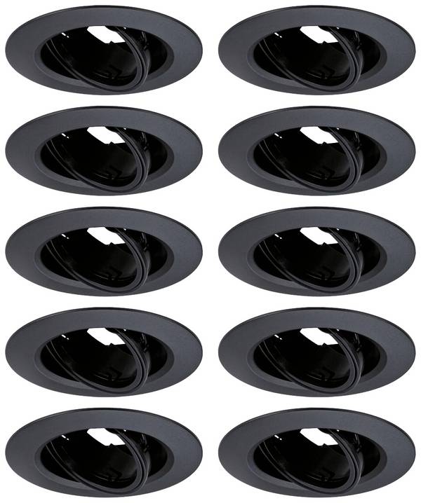 Paulmann 92117  Spot encastrable jeu de 10  LED GU10 100 W noir
