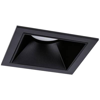 Luminaire encastré carré noir avec source lumineuse LED ronde, adapté à la décoration intérieure moderne ou à l'éclairage commercial.