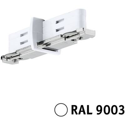 Un connecteur électrique blanc avec des composants métalliques. En dessous est inscrit 'RAL 9003', ce qui désigne un code couleur pour le blanc.