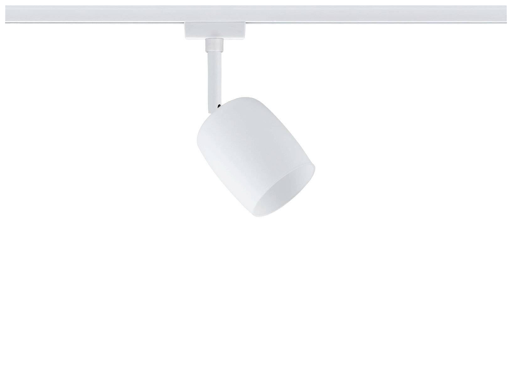 Luminaire de plafond blanc au design moderne, monté sur rail, adapté à l'éclairage d'accentuation en intérieur.