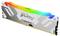 Module RAM DDR5 de Kingston avec éclairage RVB, marqué 'Fury' et 'Renegade'. Principalement argenté avec des lumières colorées.
