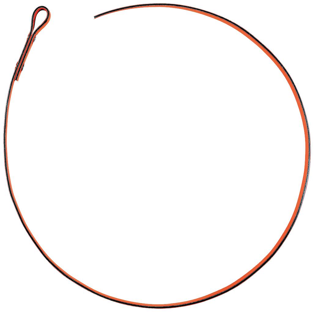 'Un fil rouge en forme de cercle avec une boucle à une extrémité.'