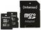 Deux cartes microSD Intenso de 32 Go avec un adaptateur microSD.