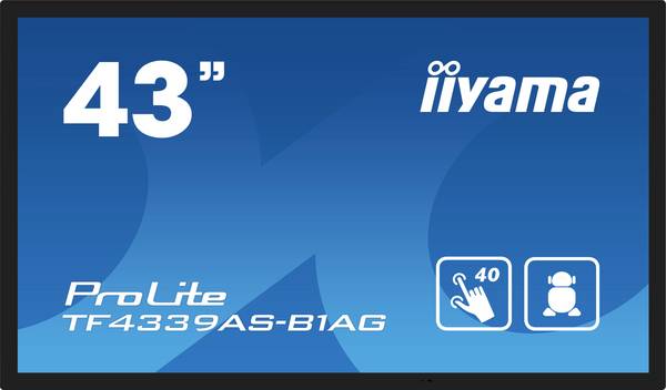 Iiyama ProLite  TF4339AS-B1AG Ecran affichage dynamique CEE: F (A - G) 108 cm 42.5 pouces 3840 x 2160 Pixel 24/7