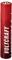 Pile AA alcaline rouge de marque 'Voltcraft'. Bornes supérieures visibles. Batterie en position verticale.