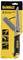 Couteau pliant 2-en-1 DeWalt avec râpe, emballage du produit présentant un couteau pliant à manche jaune et noir, mettant l'accent sur l'ergonomie et le design compact.