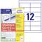 Pack d'étiquettes économique 50+15 feuilles, ultragrip pour toutes les imprimantes. Étiquettes multifonctions 97 x 42,3 mm, 12 étiquettes par feuille.