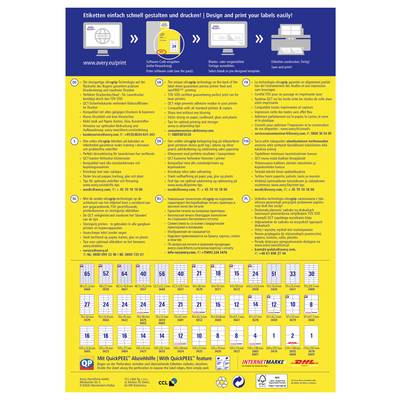 Avery-Zweckform 6175-65 Etiquette universelles 105 x 48 mm papier blanc 65 feuille(s) fixation permanente imprimante à j-8
