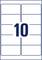 Le chiffre '10' est écrit en grand et en bleu au centre d'une grille composée de dix champs rectangulaires de taille égale.
