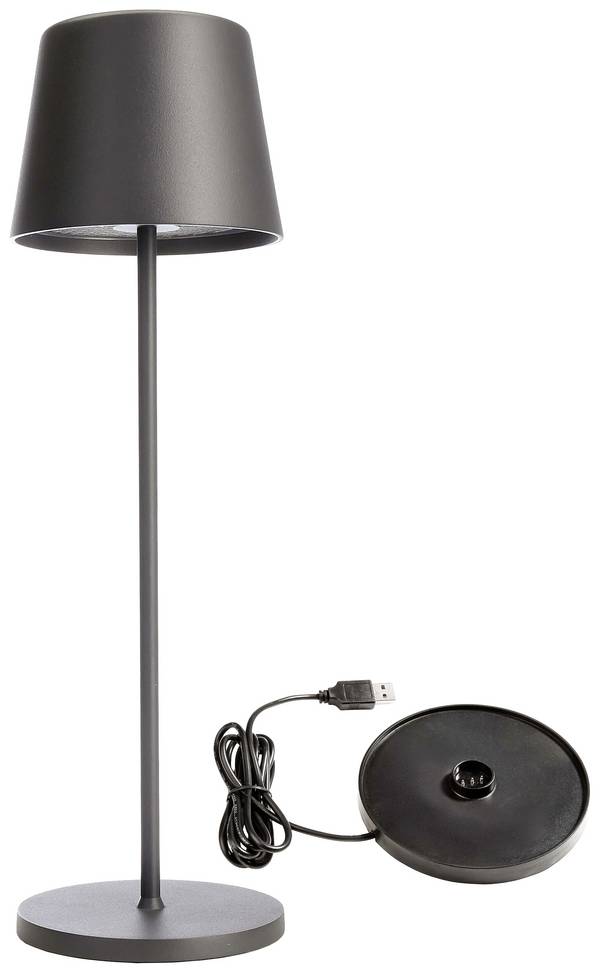 Deko Light 620201 Canis Lampe de poche LED sans fil  3.5 W blanc chaud  gris