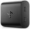 Chargeur noir avec deux ports USB-C, 65 W, pour une charge rapide des appareils électroniques. Design compact et moderne.