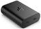 Batterie externe portable noire avec deux ports USB-C et logo sur le dessus, adaptée pour recharger des appareils lors de déplacements.