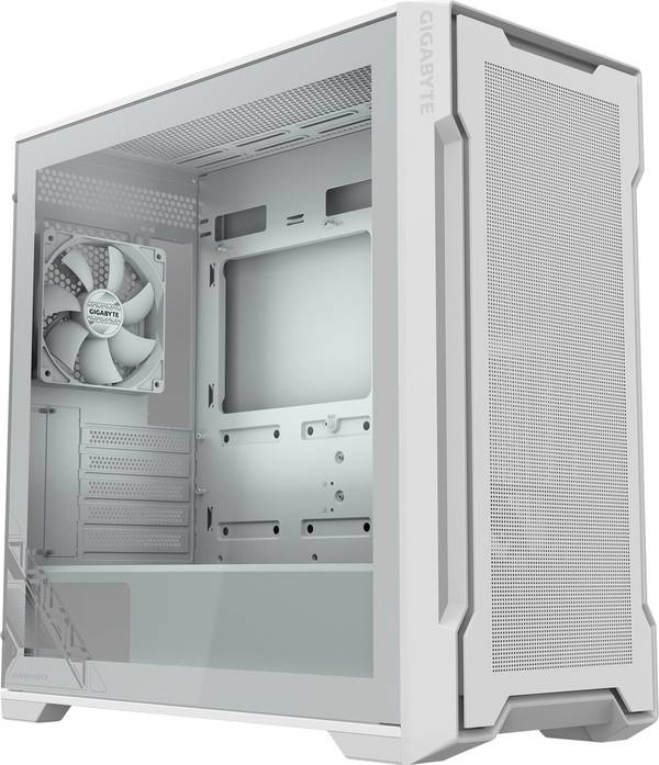 Tour midi Gigabyte C102GI Boîtier PC  blanc filtre anti-poussière, fenêtre latérale