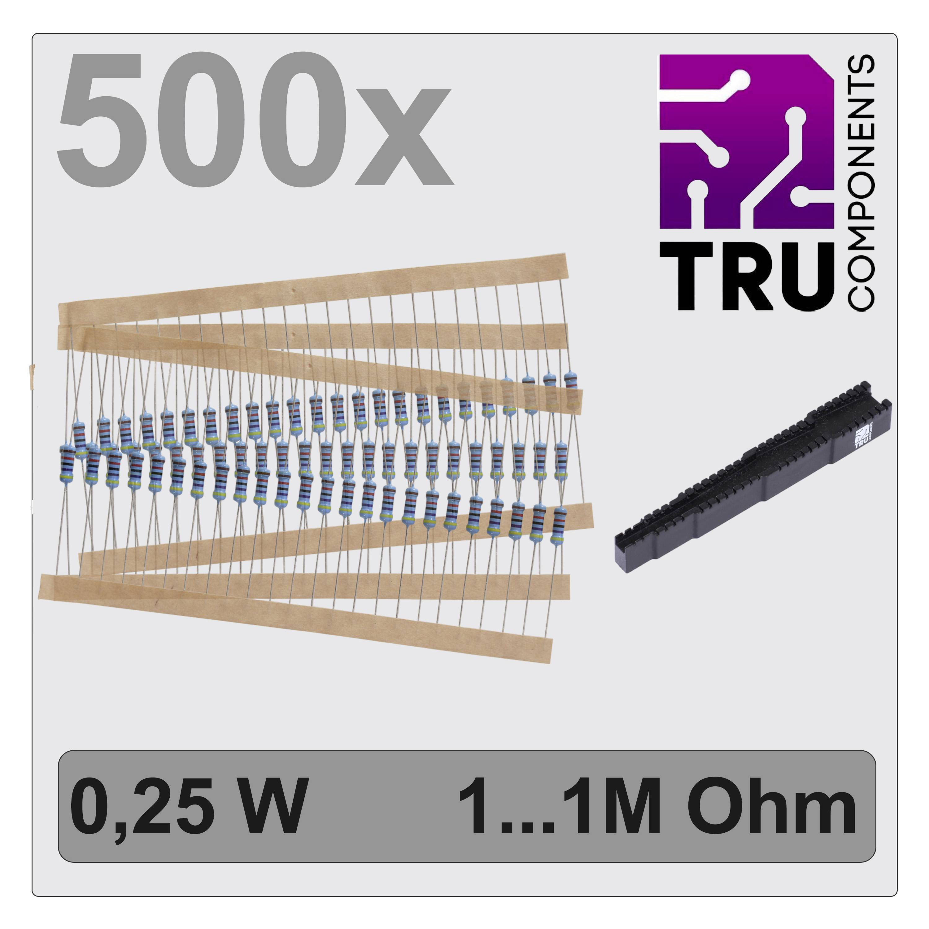 TRU COMPONENTS TC-12888452 T22P036 Jeu de résistances à couche métallique sortie axiale 0207 0.25 W 1 % 500 pc(s)