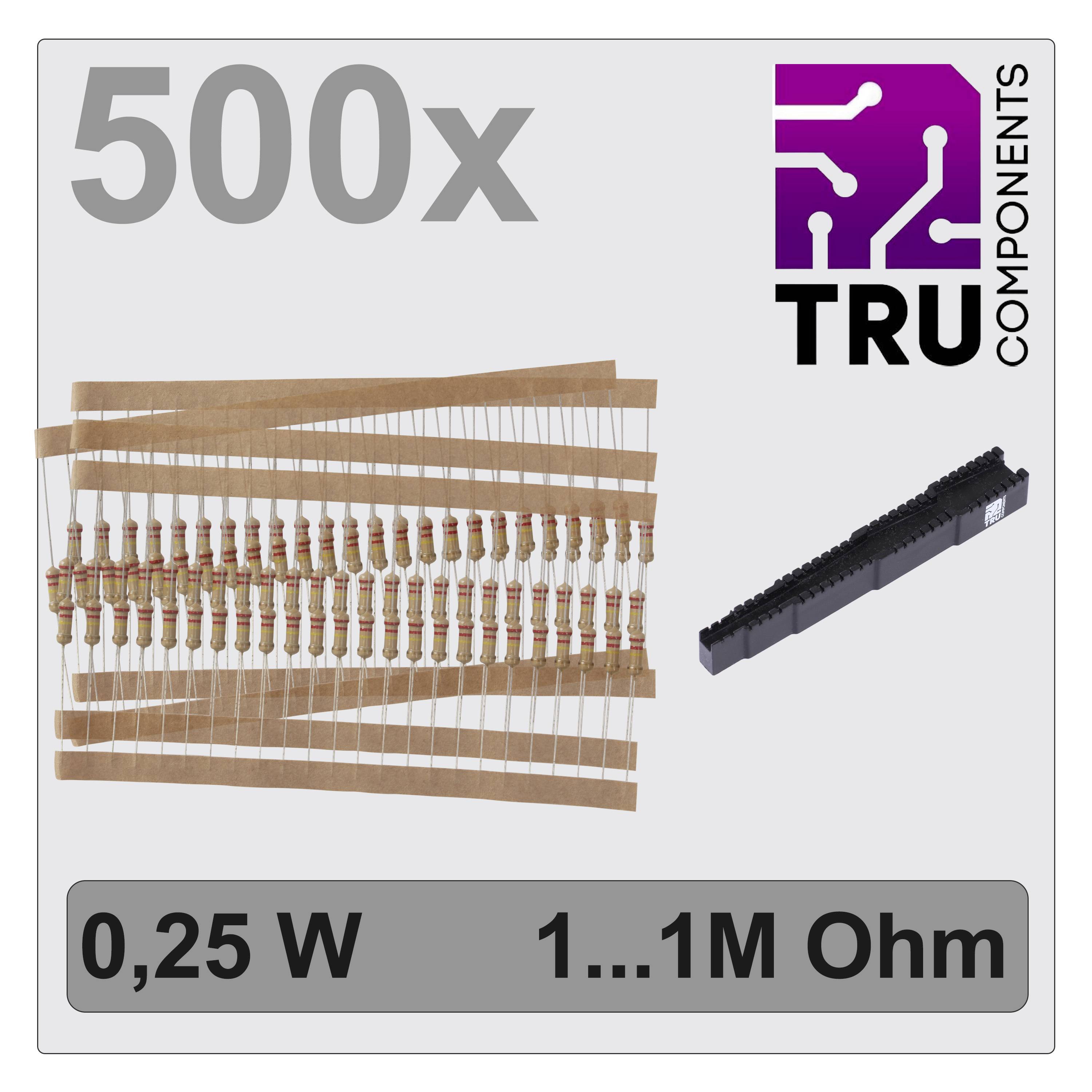 TRU COMPONENTS TC-12888464 T22P059 Jeu de résistances à couche carbone sortie axiale 0.25 W 5 % 500 pc(s)