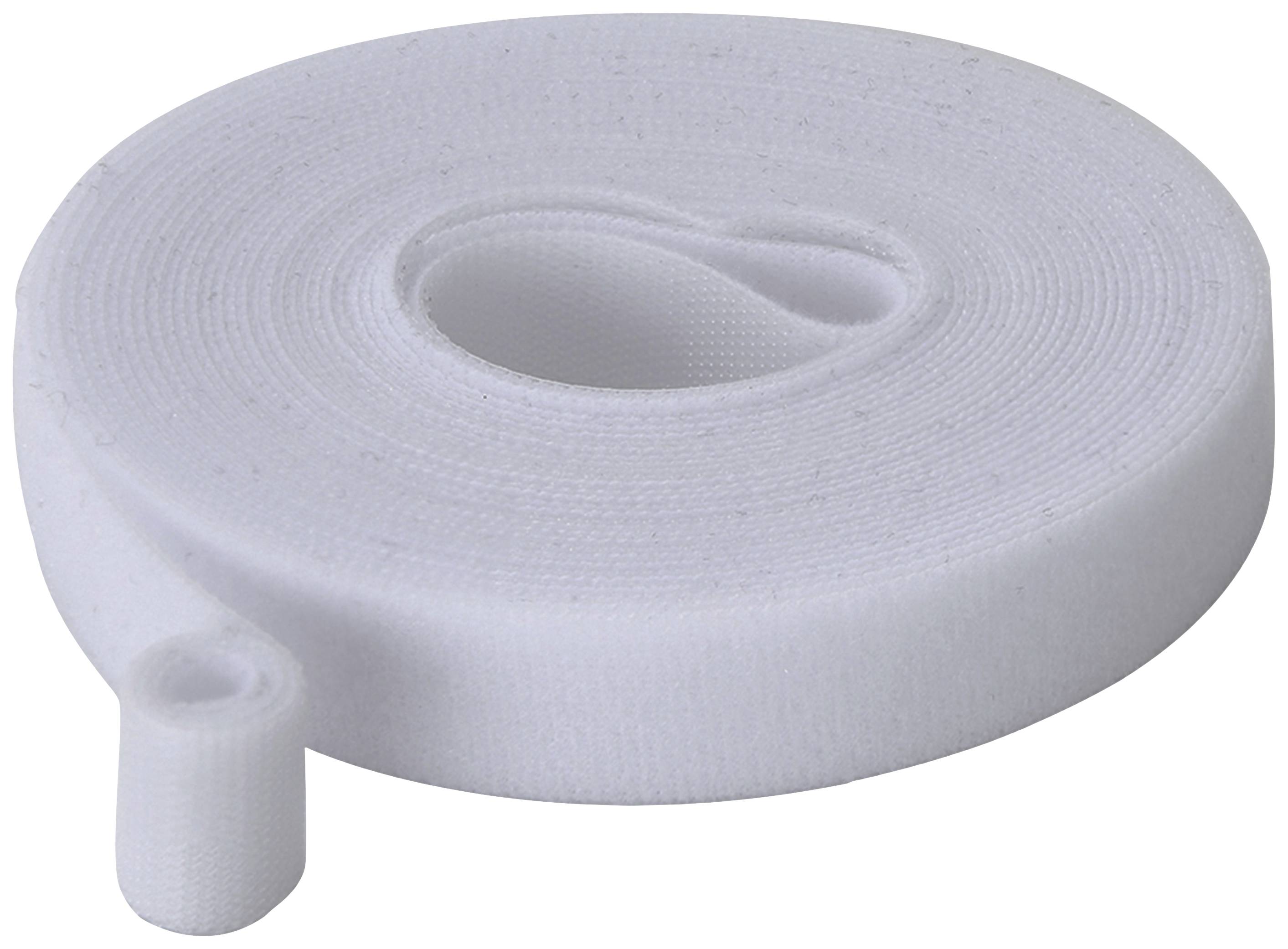 Bande auto-agrippante TRU COMPONENTS T24CA064 partie velours et partie agrippante (L x l) 5 m x 15 mm blanc 5 m