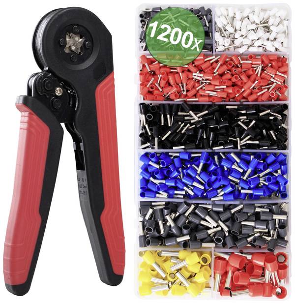 Quadrios 24C531 Assortiment d'embouts simples 0.5 mm², 0.75 mm², 1 mm², 1.5 mm², 2.5 mm², 4 mm², 6 mm², 10 mm² partiellement isolé  1200 pc(s)