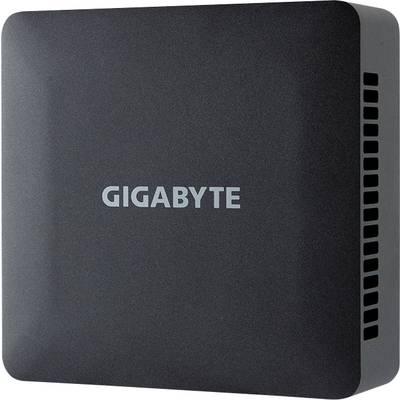 Un boîtier noir compact portant l'inscription 'GIGABYTE', probablement un mini-PC ou un dispositif matériel similaire.