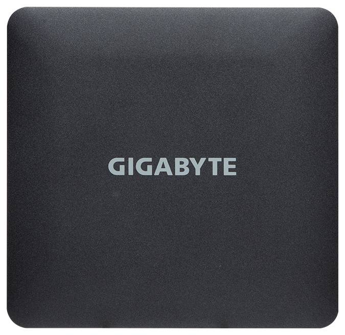 Un appareil noir portant l'inscription 'Gigabyte' au centre.