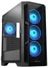 Tour midi Chieftec GA-01B-TG-OP Boîtier PC noir commande de ventilateur, compatible LCS, 4 ventilateurs pré-installés, éclairage intégré, fenêtre latérale, filtre anti-poussière