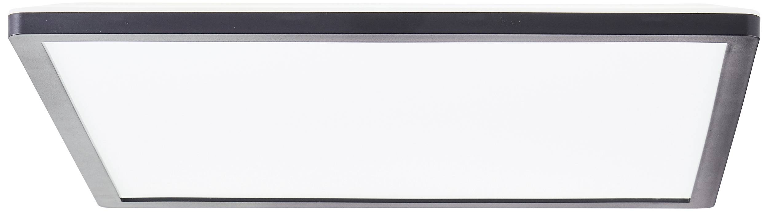 Plafonnier plat et rectangulaire à surface blanche et bordure noire. Design moderne et minimaliste pour intérieurs.