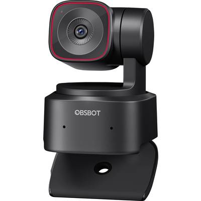 Une caméra noire avec une tête motorisée à rotation et inclinaison. Marque 'OBSBOT'. Adaptée pour les enregistrements vidéo et le streaming.