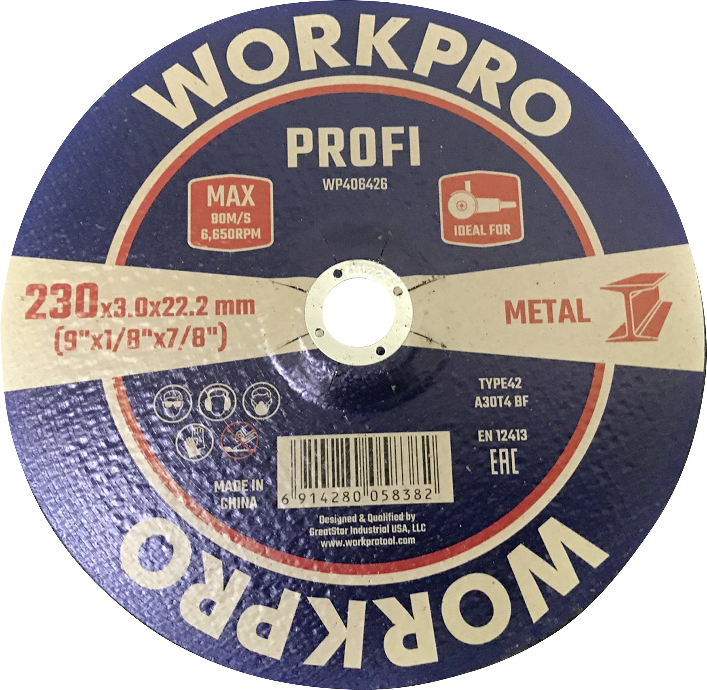 WorkPro WP406426 Disque à tronçonner 230 mm 5 pc(s) métal