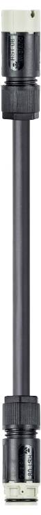 Câble noir avec deux connecteurs gris à ses extrémités, adapté pour la connexion d'appareils ou de composants.