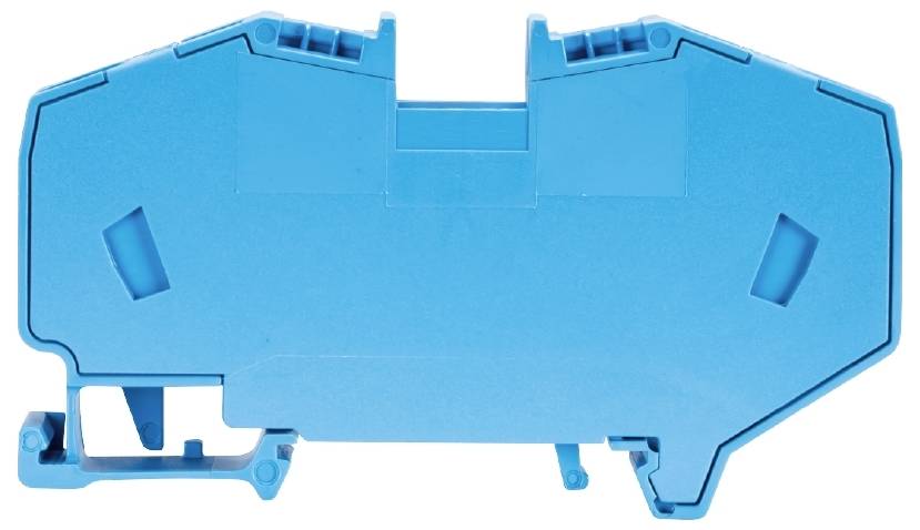 Un élément de connexion électrique bleu avec plusieurs bornes de raccordement, utilisé pour la construction de circuits électriques.