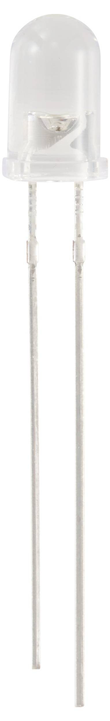 Une LED blanche avec deux longues broches de connexion.