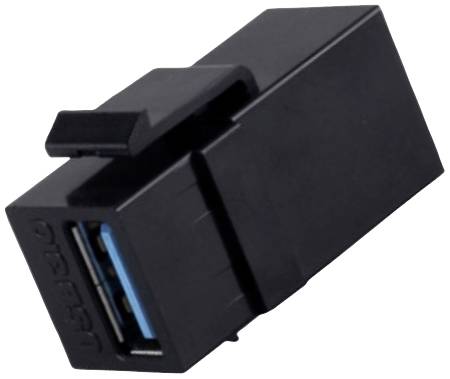 Un adaptateur USB 3.0 noir avec un port USB utilisé pour connecter des appareils.