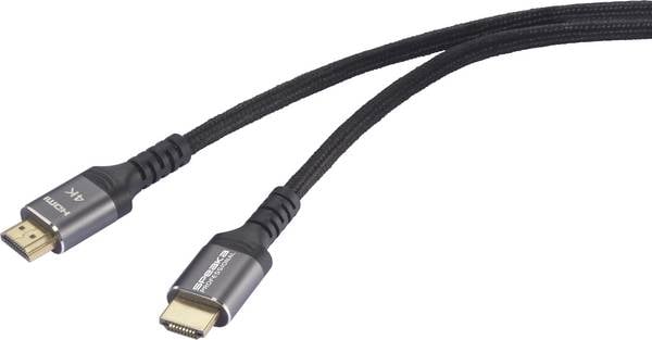 Câble de raccordement SpeaKa Professional HDMI Fiche mâle HDMI-A 2.00 m noir SP-13125608 4K UHD Câble HDMI