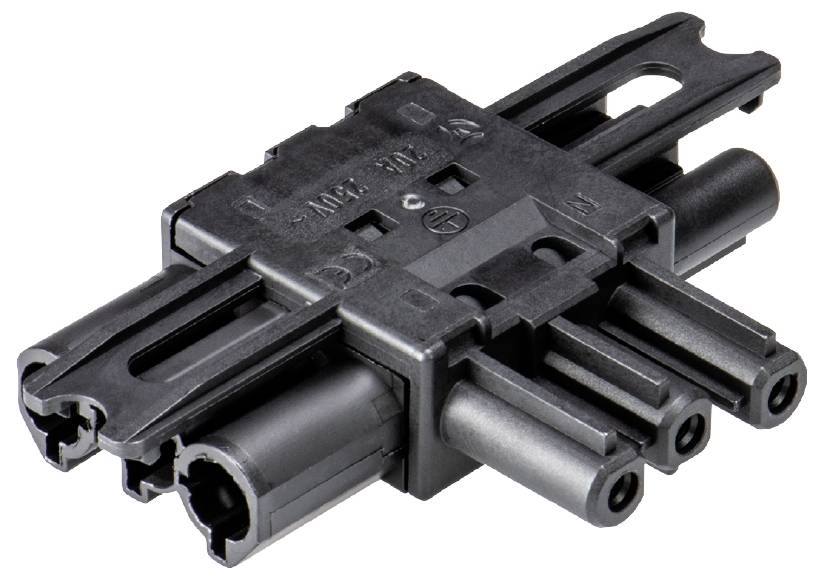 Un connecteur électrique noir rectangulaire à broches multiples, conçu pour des solutions de câblage professionnel.