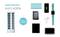 'Chargement d'appareils USB' présente un hub USB avec 10 ports et divers appareils électroniques, dont des tablettes, un smartphone et des écouteurs.