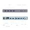Un hub USB-C multiport : USB 3.0, HDMI, DisplayPort, Ethernet, entrée/sortie audio et interrupteur réseau.