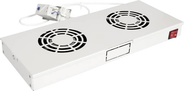 ROLINE 19" Unité de ventilation, 2 ventilateurs, Thermostat gris