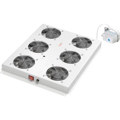Roline 26.21.0274 19 pouces Ventilateur prise à contact de protection avec interrupteur gris-0