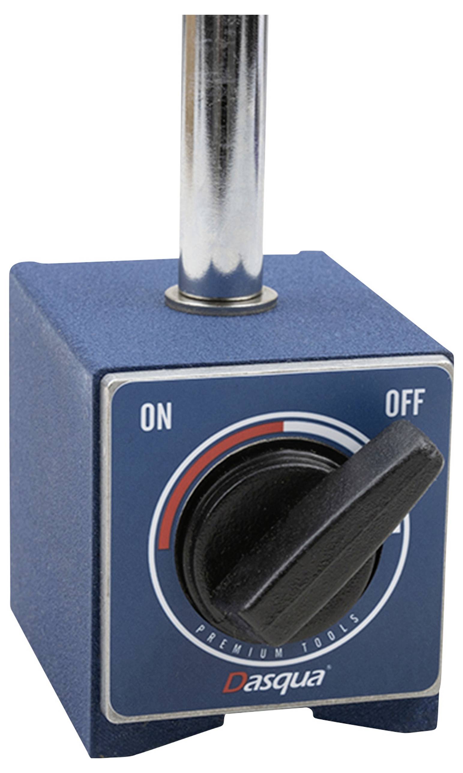 Un bouton de commande bleu avec les positions 'ON' et 'OFF' indique une unité de contrôle. Le bouton est actuellement sur 'OFF'.