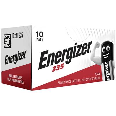 'Lot de 10 piles bouton Energizer 335, oxyde d'argent, 1,55V.'