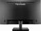 Vue arrière d'un écran d'ordinateur noir portant l'inscription « ViewSonic » en haut, sans aucune prise ou bouton visible.
