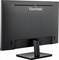 Vue arrière d'un moniteur noir de la marque ViewSonic. Des fentes de ventilation et un socle robuste sont visibles.