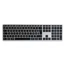 Satechi Slim X3 Bluetooth Clavier suisse, Qwertz anthracite touches multimédia, avec clavier numérique, éclairé