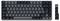 Un clavier sans fil compact noir sans pavé numérique, avec quatre touches distinctes alignées à côté.