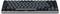 Clavier mécanique noir avec une disposition compacte, touches gris foncé et boîtier argenté, sans pavé numérique.