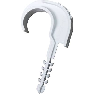 Un chevillet gris en plastique au design dentelé, d'une longueur de 25 mm, adapté pour une fixation sûre dans les murs.