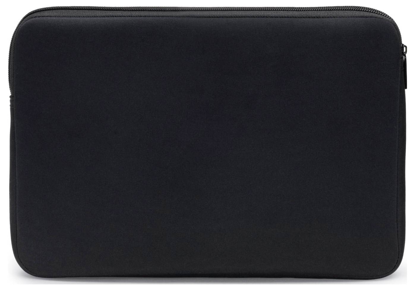 Une housse de protection noire pour ordinateur portable avec fermeture à glissière, minimaliste et sans caractéristiques apparentes.