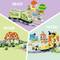 L'image montre trois ensembles LEGO : 10427 avec un bus et des figurines, 10426 avec un pont et une locomotive, 10428 avec un bateau et un scénario de sauvetage.