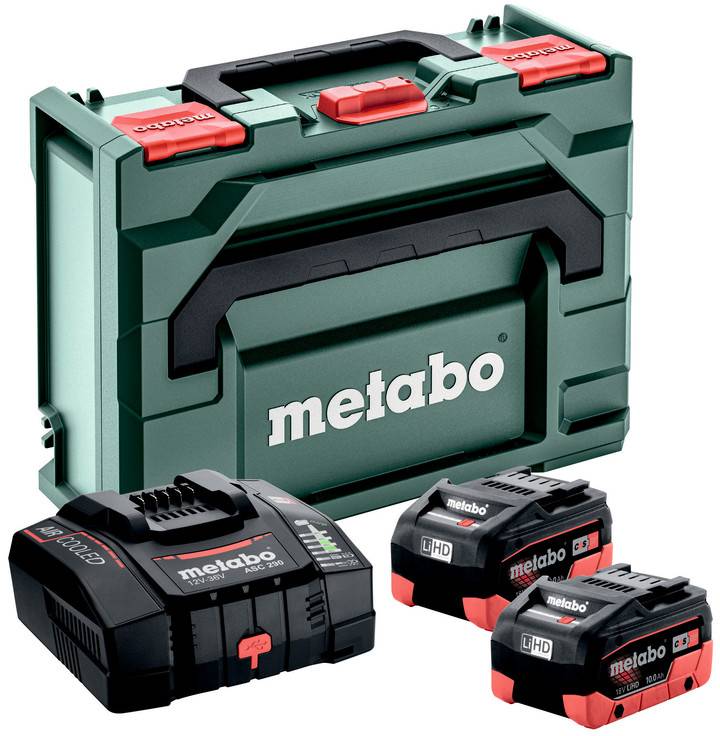 Metabo 685304000 Basic-Set 2x LiHD 10 Ah + ASC 290 + metaBOX 145 Batterie pour outil et chargeur 18 V 10 Ah LiHD
