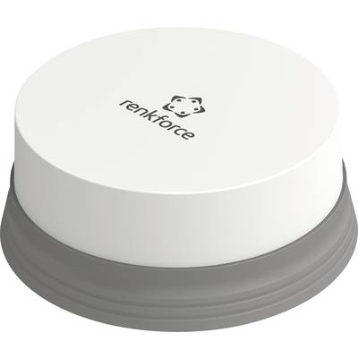 Appareil rond blanc avec le logo 'renkforce' sur le dessus, présentant une base grise.