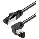 Maxtrack TI49-1,5L RJ45 Câble réseau, câble patch CAT 8.1 S/FTP 1.50 m noir coudé à 90 ° vers le haut, résiste à l'ammon